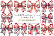 Baseball Mom Coquette Bow, an Illustration by DreamArtGraphic (Thumbnail 1 of 4)