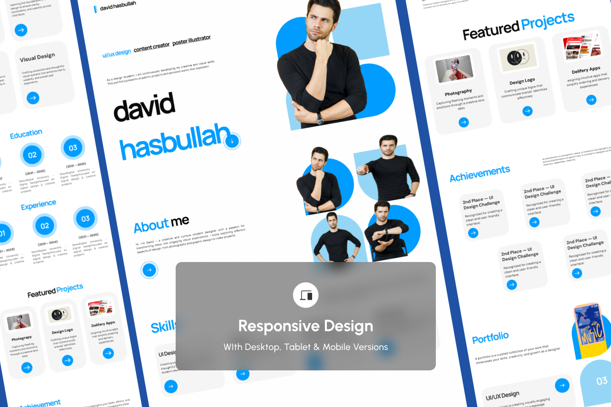 David - Student Portfolio Landing, a Landing Page Template by productype1 (Photo 3 of 5)