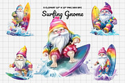 Summer Surfing Gnome Watercolor, an Illustration by Gemstone (Thumbnail 1 of 6)