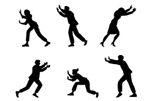 Silhouettes pushing men and women, a Person Illustration by Vectorbuum