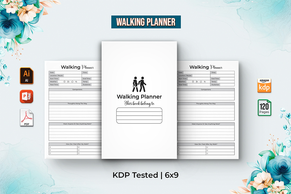 Editable Walking Journal V-2, a Templates & Theme by Mondols Graphic (Photo 1 of 2)