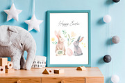 Happy Easter Watercolor Easter Bunny, an Animal Illustration by AlineArtStore (Thumbnail 8 of 11)