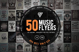 50 Music Flyers Bundle