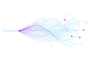 Deep learning visualization. AI, a Technology Illustration by the8monkey