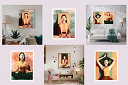 Watercolor woman practicing yoga, an Illustration by SketchArtStudio (Thumbnail 2 of 5)