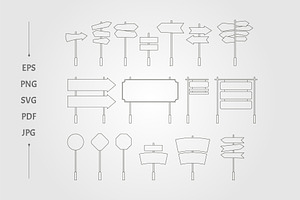 collection of road sign and arrow, an Object Illustration by lawoel