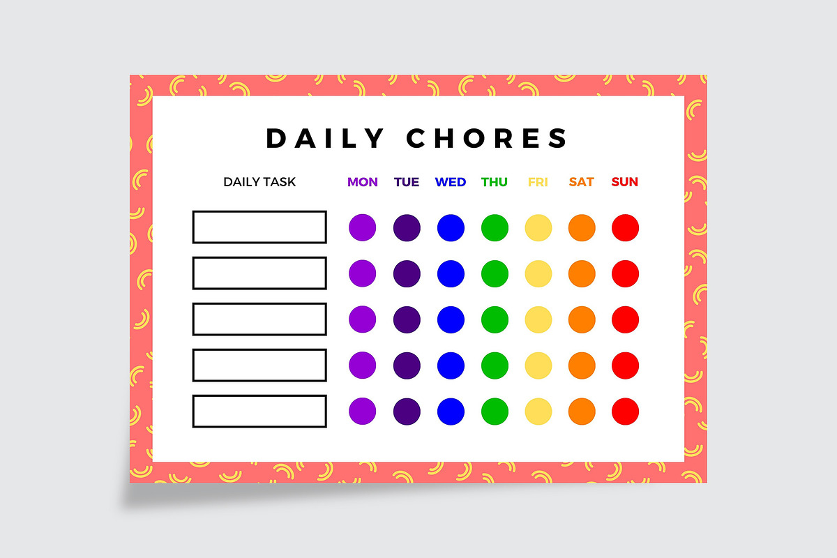 Colorful Daily Chores Template, a Stationery Template by Amit Debnath (Photo 2 of 2)
