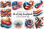 4th of July Brushstroke Sublimation, an Illustration by Designworld (Thumbnail 1 of 7)