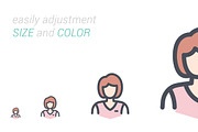People Avatar Line with Color Icons, an Outline Icon by WORAKAMON Design Studio (Thumbnail 3 of 3)