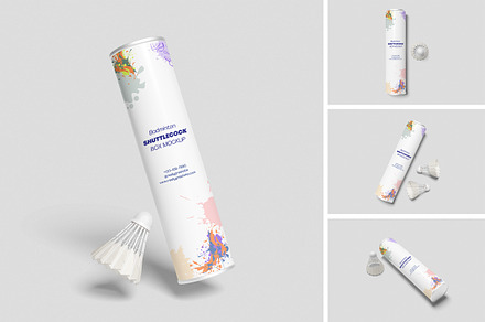 Badminton Shuttlecock Box Mockup