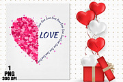 Falling Hearts LOVE PNG, an Illustration by Daily.Designs (Thumbnail 3 of 5)