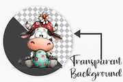 Whimsical Easter Cow Clipart Bundle, an Illustration by Canvas Craft (Thumbnail 2 of 6)