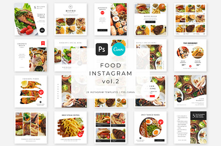 Food IG Templates vol.2 | PS & Canva