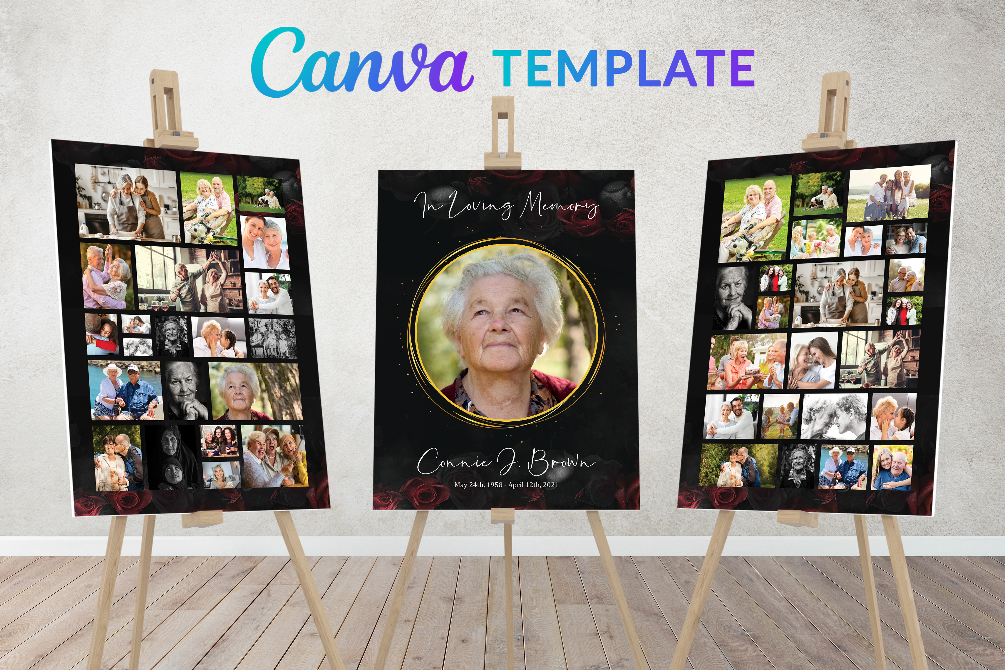 Funeral Photo Sign | Funeral Poster | Poster Templates ~ Creative Market