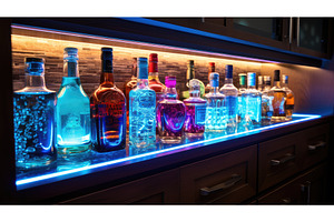 bar under cabinet lighting ai, a Food & Drink Photo by pikepicture