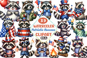 Cartoonish Patriotic Raccoon Clipart, an Illustration by DreamCafeArt (Thumbnail 1 of 5)
