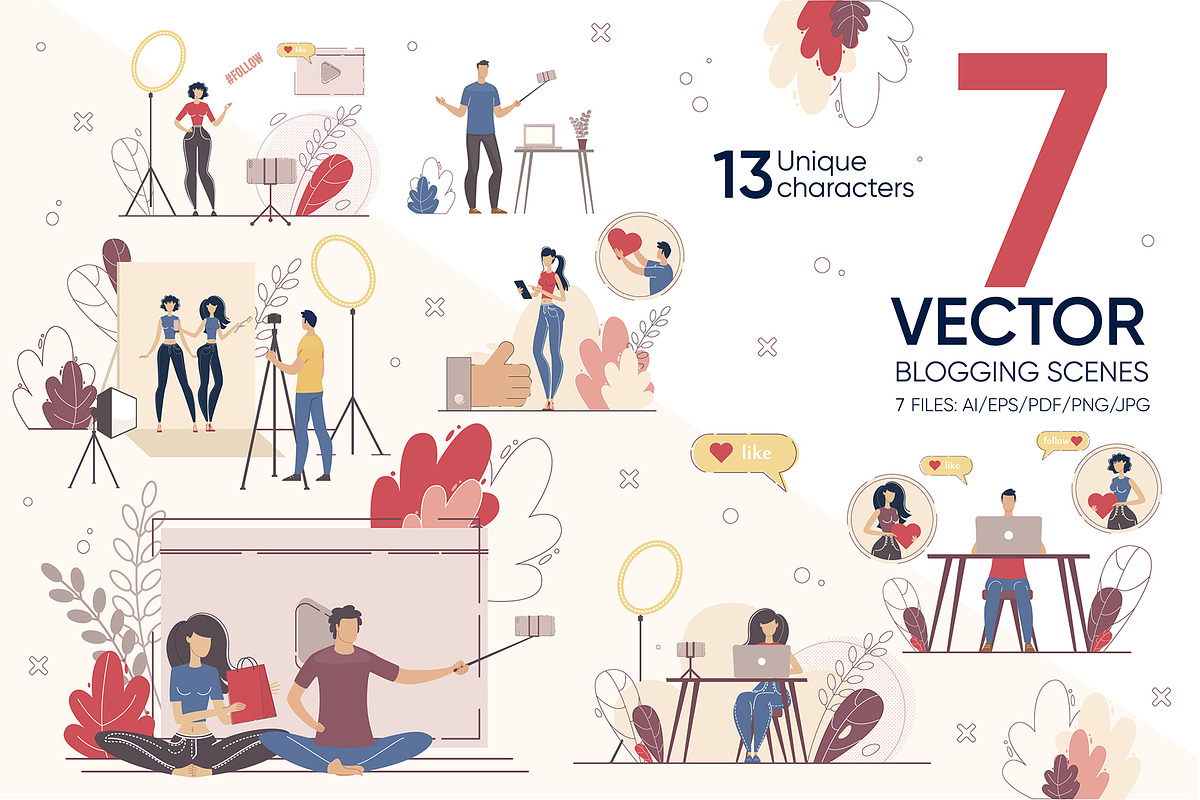 Blogging Vector Scenes, an Education Illustration by Tera Vector (Photo 1 of 2)