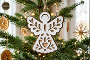 Nativity Angel Ornament SVG Bundle, a Decorative Illustration by svgocean (Thumbnail 6 of 7)