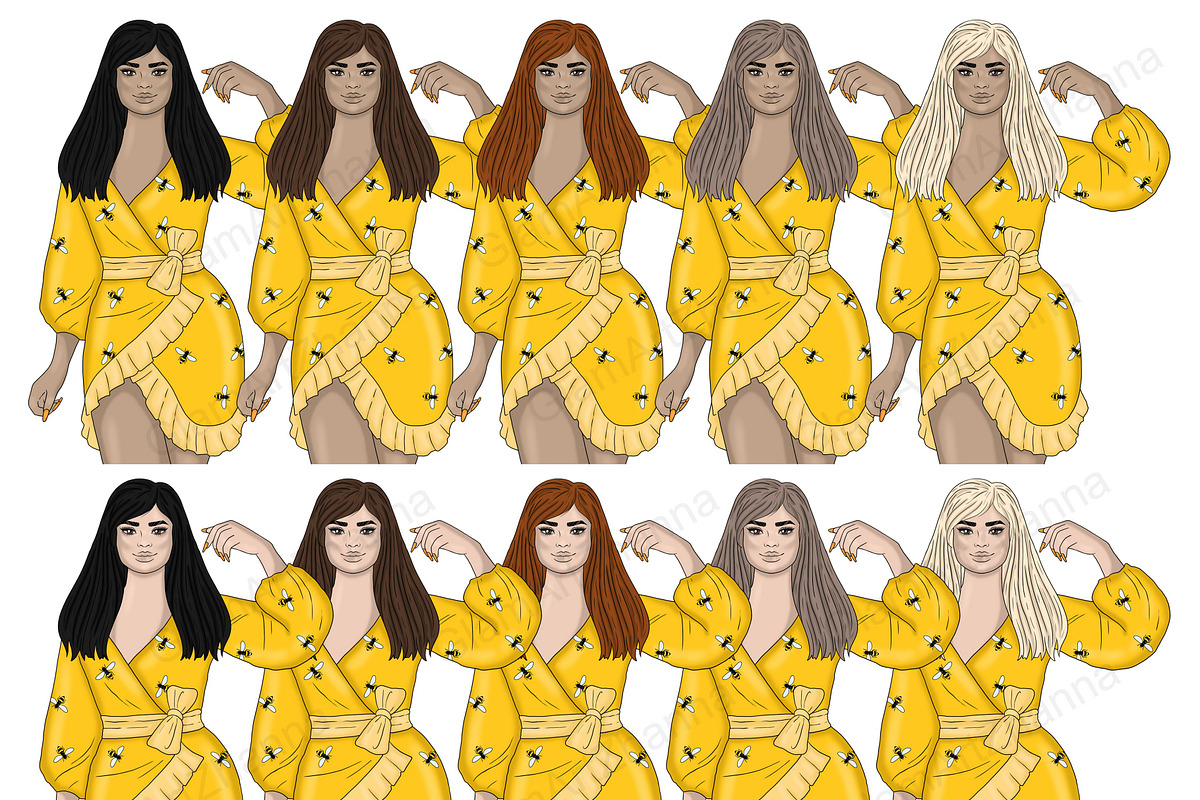 Honey Girls Clipart, a Person Illustration by GlamArtZhanna (Photo 5 of 5)