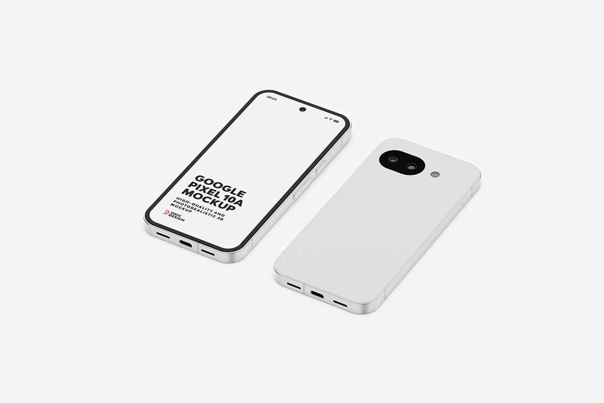 Google Pixel 10a Mockup, an Android Mockup by UnicDesign (Photo 12 of 12)