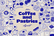 Coffee & pastries illustrations, a Food Illustration by ElenKoss (Thumbnail 1 of 11)