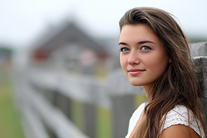 Young woman with long brown hair, a Person Photo by MistyDay