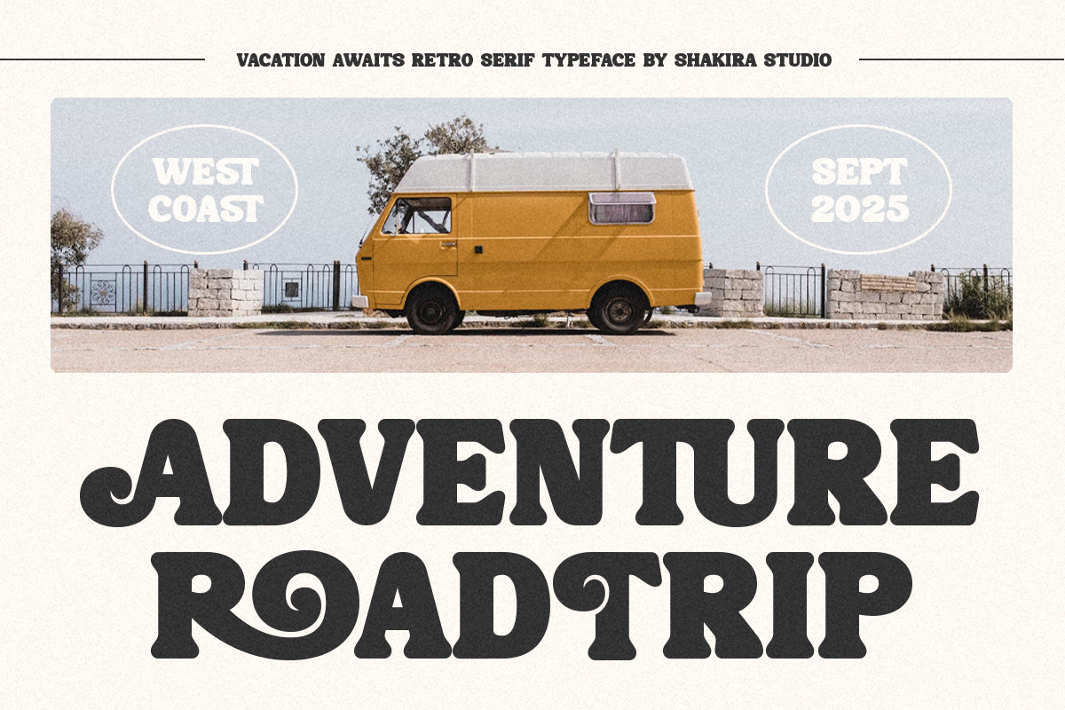 Vacation Awaits - Retro Serif Font, a Serif Font by Shakira Studio (Photo 5 of 10)