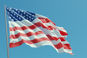 Independence day, waving american flag, a Photo by AlyaAnd