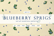 Blueberry sprigs - Set patterns, a Pattern Graphic by Yummy (Thumbnail 1 of 9)