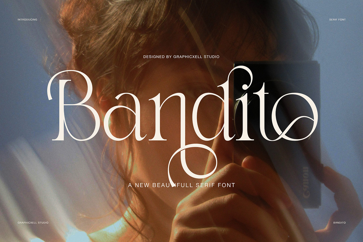 Bandito Elegant Contrast Serif Font, a Serif Font by Graphicxell (Photo 1 of 8)
