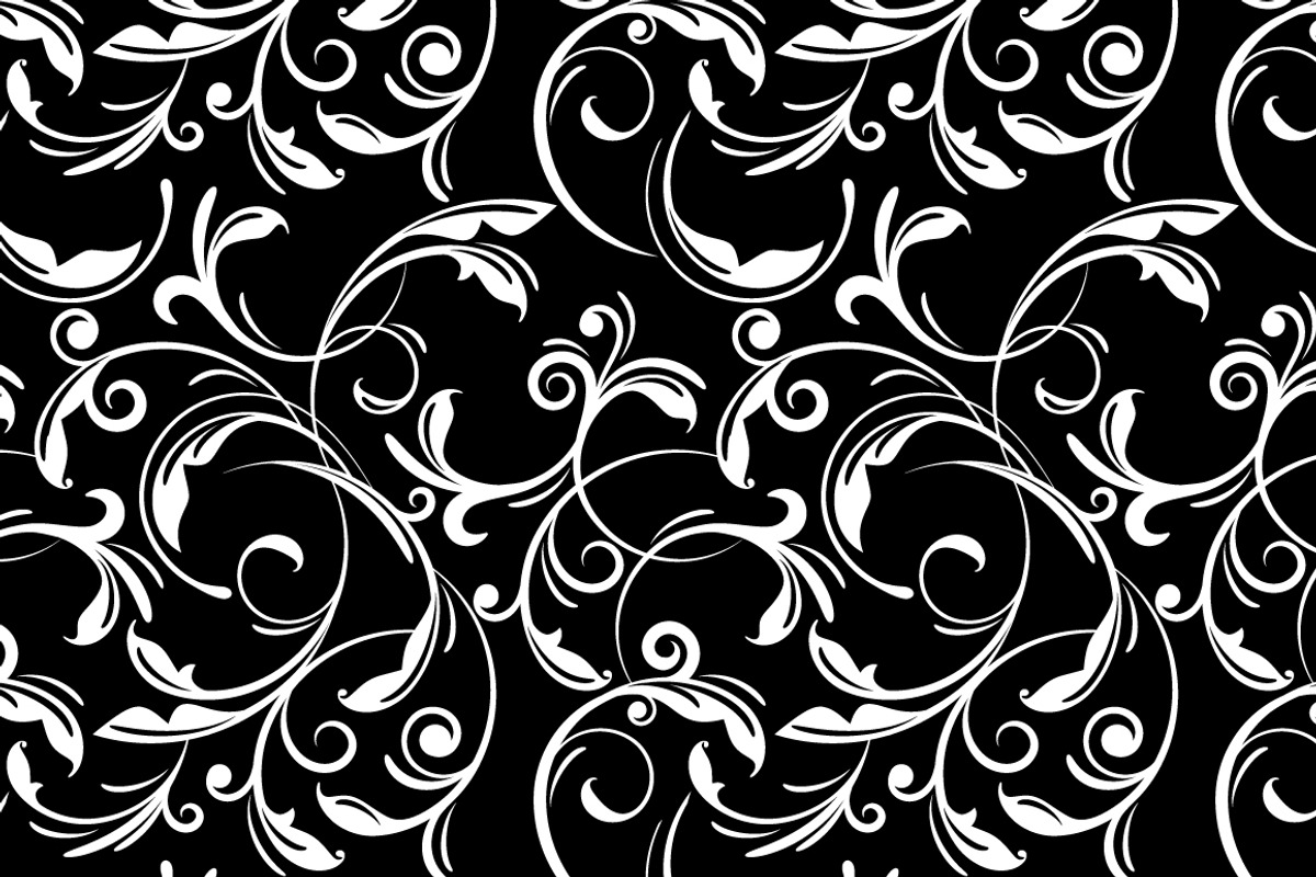 Black white swirls seamless pattern, a Pattern Graphic by Natalyon