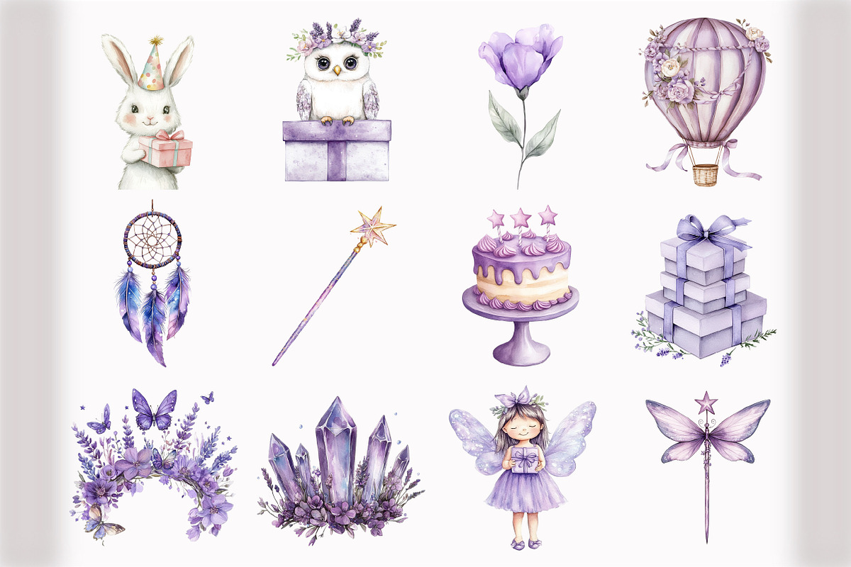 Fairy Birthday Clipart, an Illustration by Design Market (Photo 5 of 5)