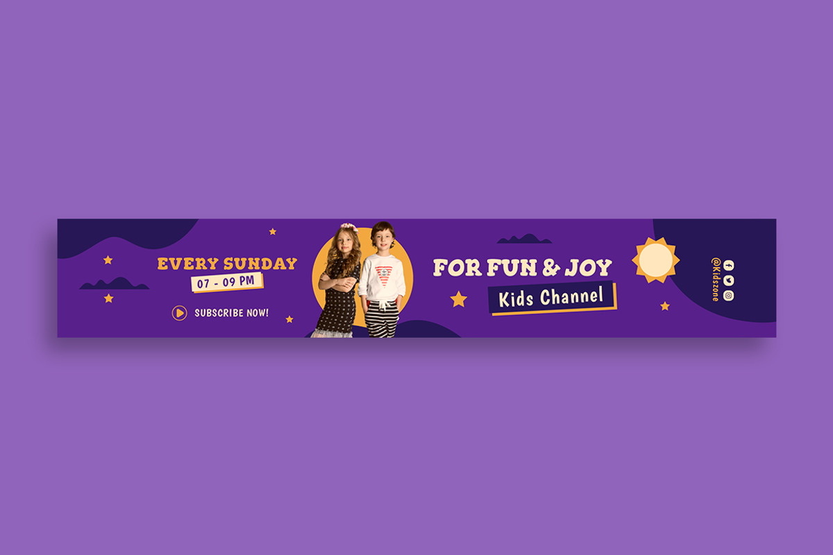 Kids Channel Youtube Cover, a Social Media Template by MikroType Std (Photo 3 of 4)