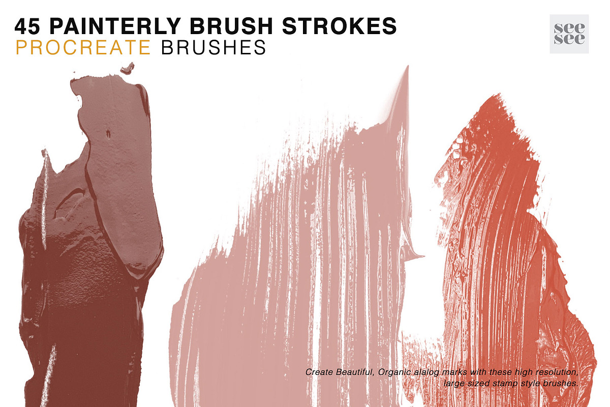 45 Procreate Painterly Brush Stamps, a Brush Add-On by CC CREATIVE CO (Photo 3 of 15)