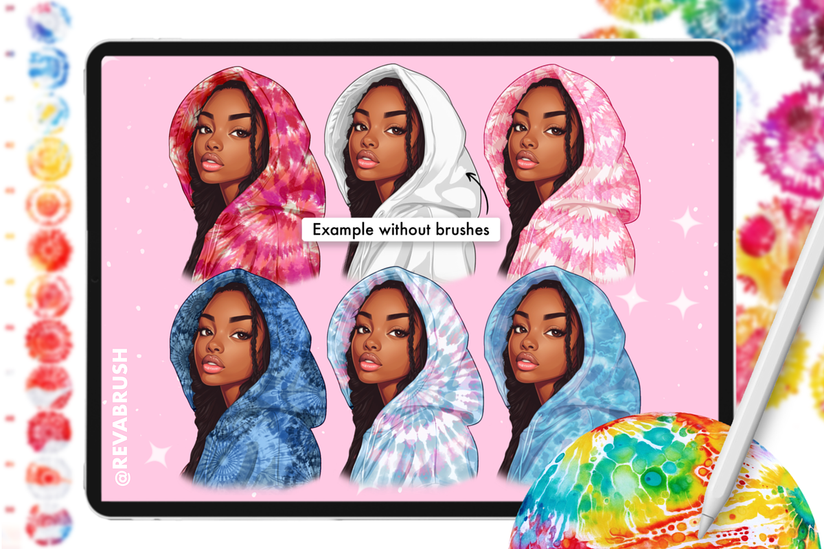 Procreate Tie Dye Textures brushes, a Brush Add-On by Revabrush (Photo 6 of 11)