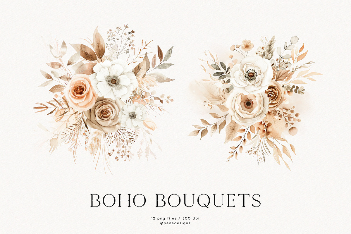 Boho Bouquets, a Decorative Illustration by PeDe Designs (Photo 5 of 9)