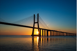 Vasco da Gamma road bridge in, an Architecture Photo by Nature and travel
