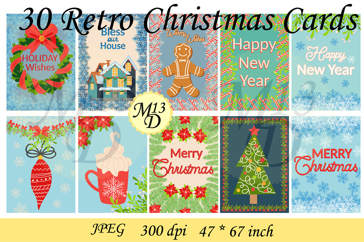 30 Retro Christmas Cards - 2, a Card Template by Michiru13 (Photo 2 of 3)