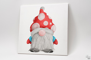 Christmas Watercolor Gnomes Cliparts