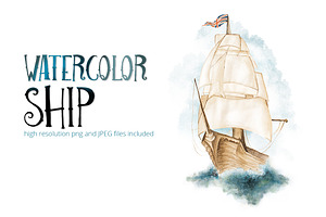 Watercolor Ship