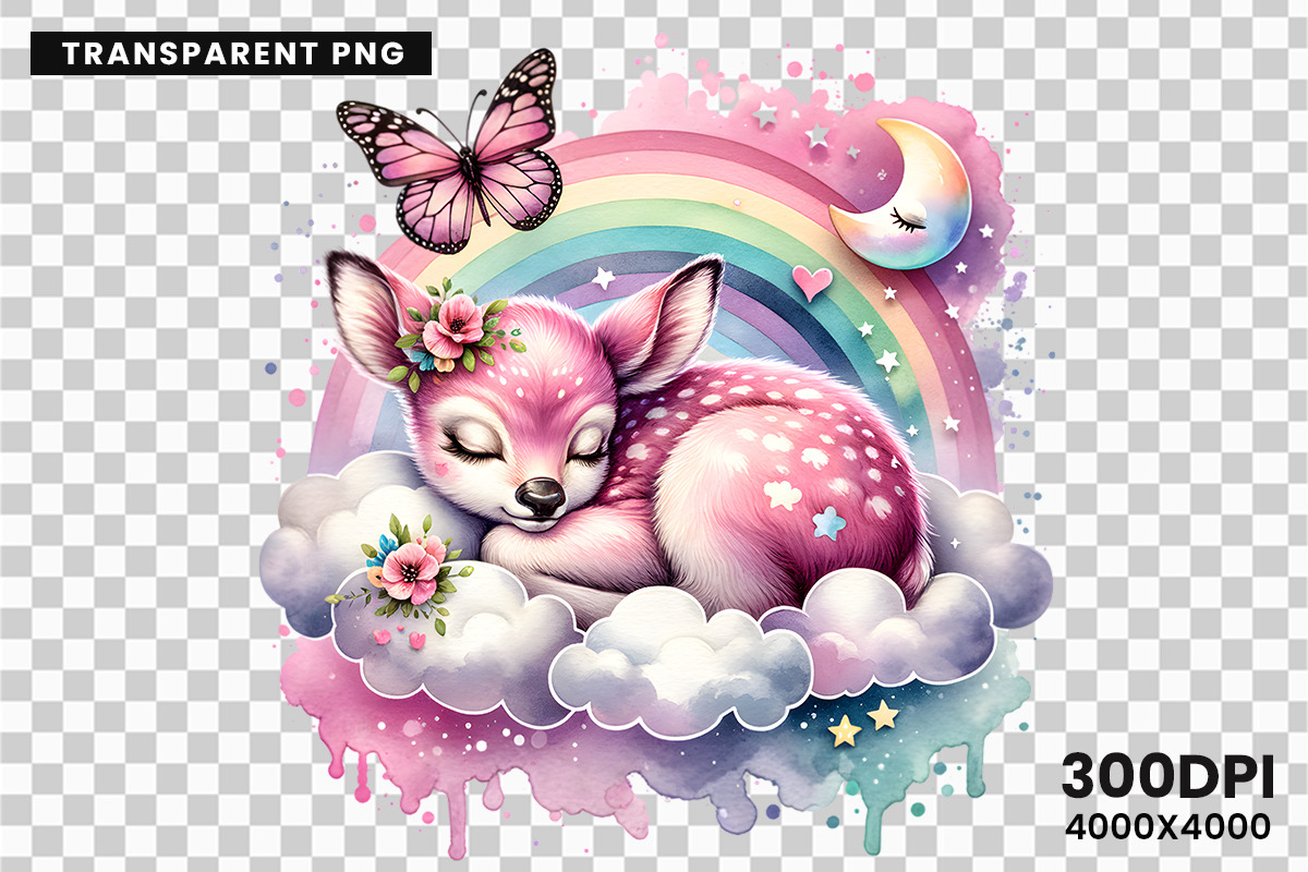 Cute Sleeping Baby Animals Clipart, an Animal Illustration by Creative Arslan (Photo 9 of 9)