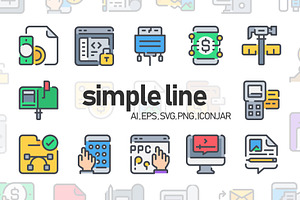 750 Simple Line Icon x2