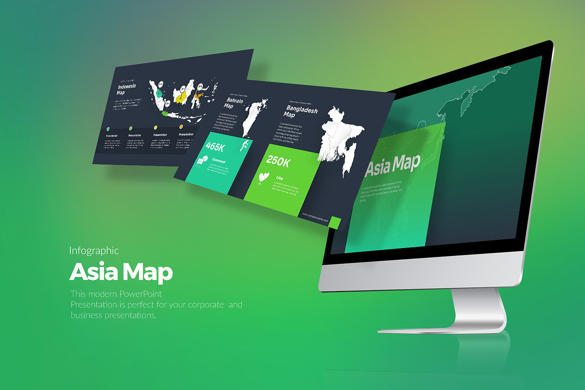 Asia Map Keynote Templates, a Presentation Template by Stock Shape (Photo 1 of 4)