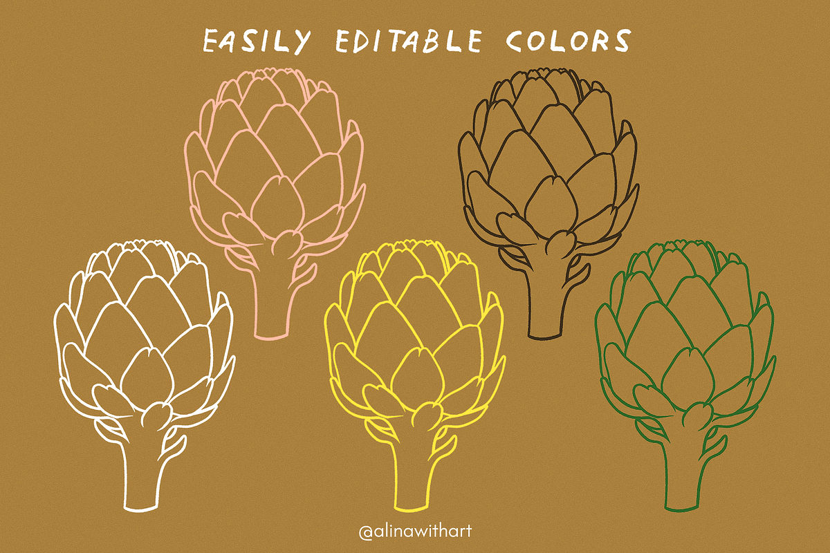 Minimal Veggie Illustrations, a Food Illustration by alinawithart (Photo 7 of 12)
