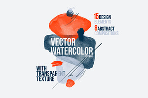 Watercolor Vector Stains Set