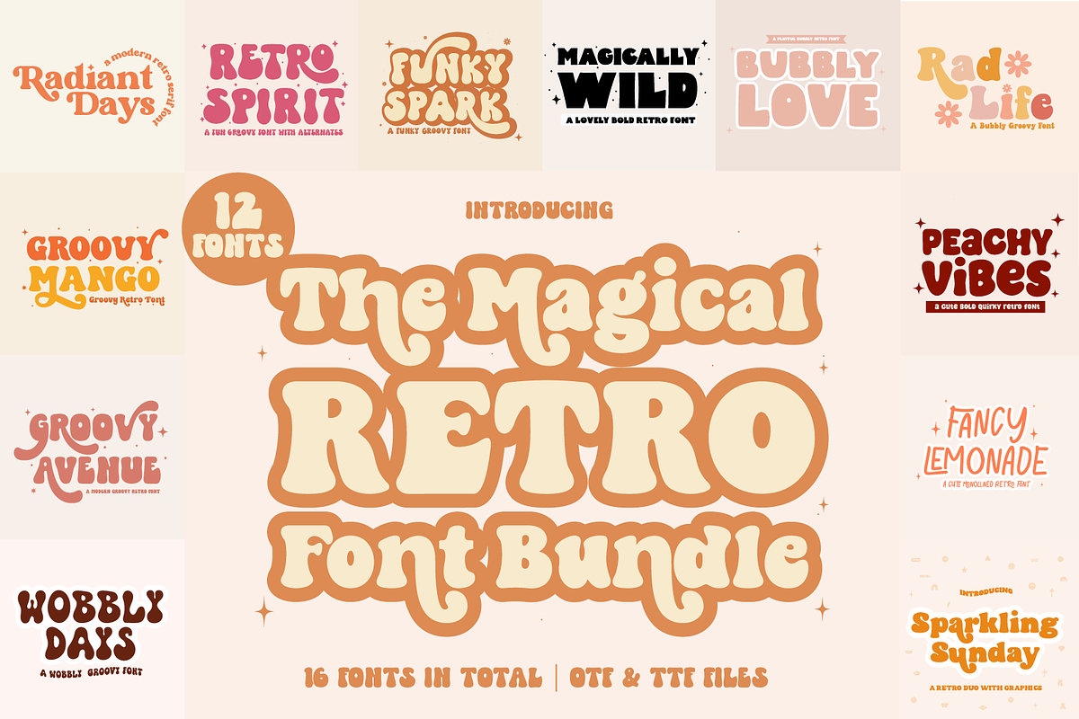 The Magical Retro Font Bundle, a Handwritten Font by Prestige Artsy Studio (Photo 1 of 13)