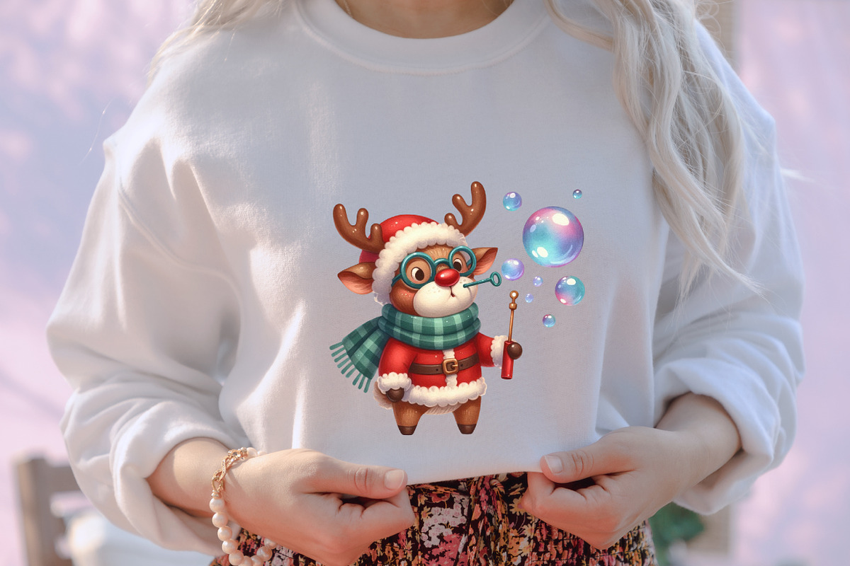 Funny Quirky Christmas Reindeer Clip, an Illustration by designcity5 (Photo 4 of 5)