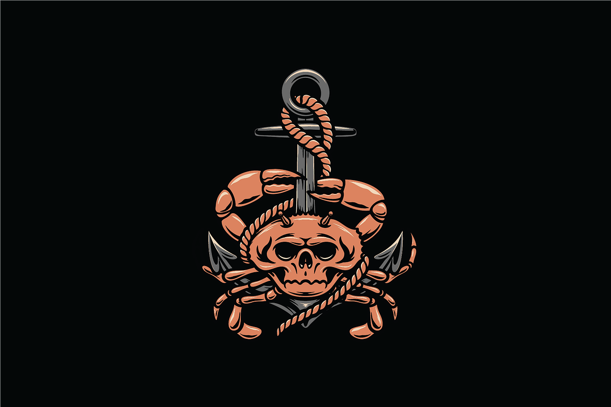 Crab with Anchor and Skull, an Object Illustration by nomlimo.com (Photo 1 of 3)