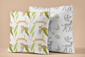 Tiny Jungle Set. Zoo Pattern