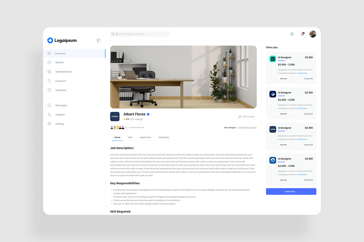 Job Finding Dashboard UI Kit, an UI Kit Template by iDoodle Studio
